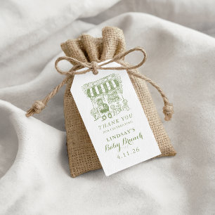 Handritad Café Bebe Baby Brunch Presentetikett