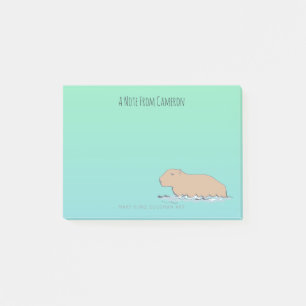 Handritad Capybara Cute Wildlife Zoo Animal Post-it Block