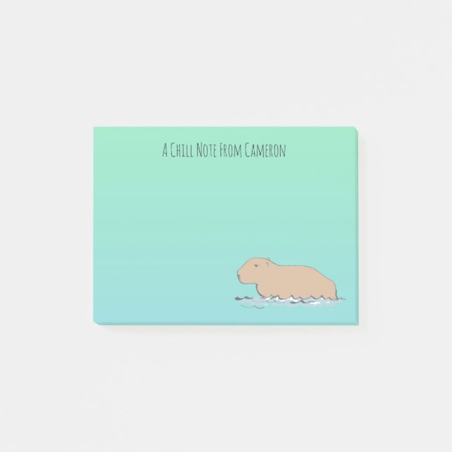 Handritad Capybara Cute Wildlife Zoo Animal Post-it Block (Framsida)