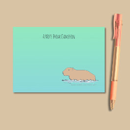 Handritad Capybara Cute Wildlife Zoo Animal Post-it Block