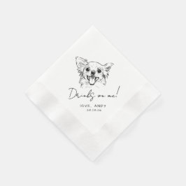 Handritad chihuahua Dricker på mig Cocktail Pappersservett