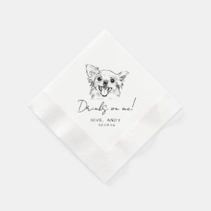 Handritad chihuahua Dricker på mig Cocktail Pappersservett