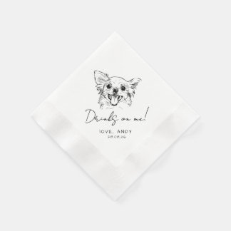 Handritad chihuahua Dricker på mig Cocktail Pappersservett