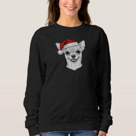 Handritad Chihuahua jul Santa hundporträtt T Shirt