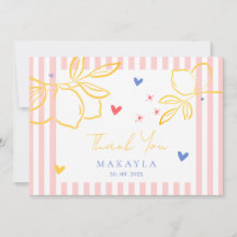 Handritad Ciao Bella Citron Bröllopsdusch Tack