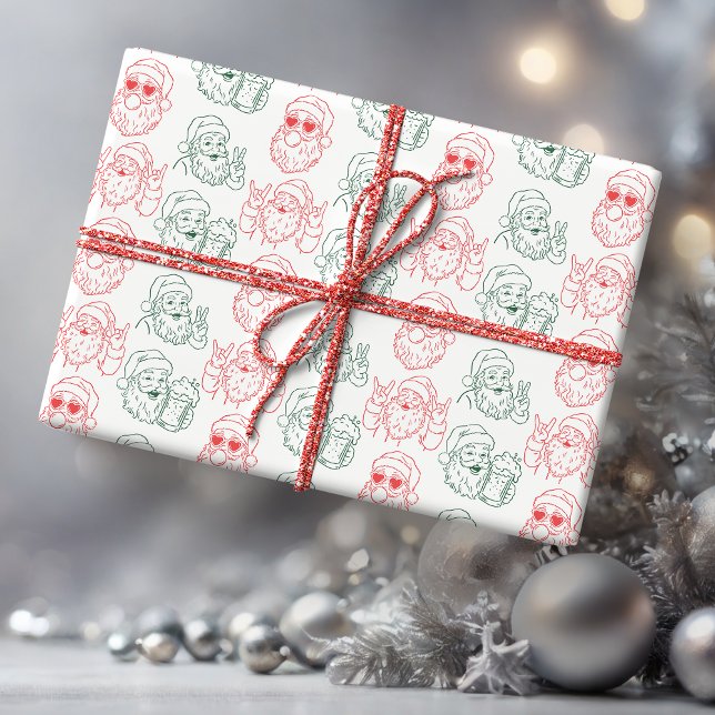 Handritad Cool Tomte Presentpapper (Skapare uppladdad)