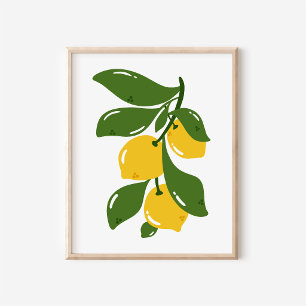 Handritad Coquette Citron Gren Kök Konst Poster