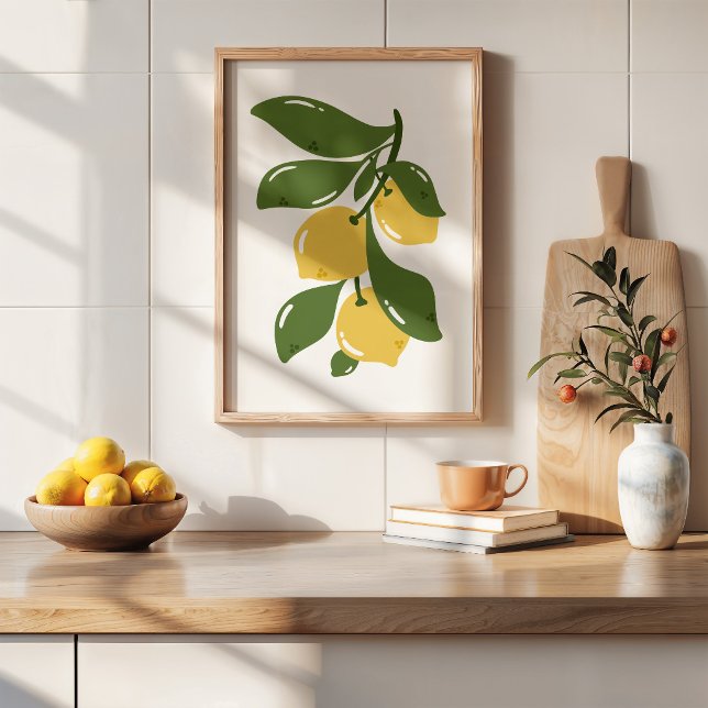 Handritad Coquette Citron Gren Kök Konst Poster (Skapare uppladdad)