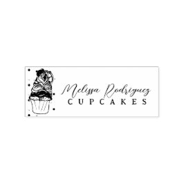 Handritad Cupcake Bageri Bagare Skript  Logo Stämpel