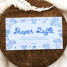 Handritad Diaperlotteri för Valentins Baby Shower