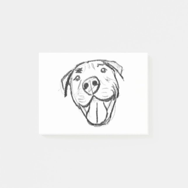 handritad digital leende pitbull post-it block (Framsida)