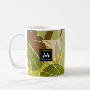 Handritad djungelvegetation Brun blad Kaffemugg