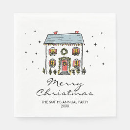 Handritad Doodles Hem-jul Party Pappersservett