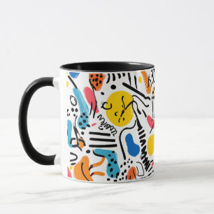 Handritad Doodles Playful Mönster Mugg