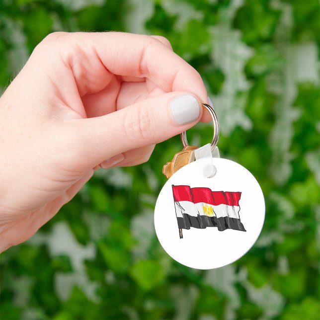 Handritad Egyptenflagga med Distressed-utseende Nyckelring (Skapare uppladdad)