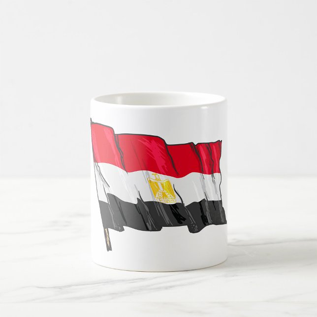 Handritad Egyptenflagga med patina Kaffemugg (Skapare uppladdad)