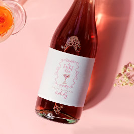 Handritad En Aning Äldre Rosa Martini Födelsedag