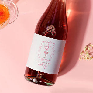 Handritad En Aning Äldre Rosa Martini Födelsedag