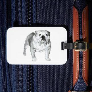 Handritad engelsk bulldogg bagagebricka
