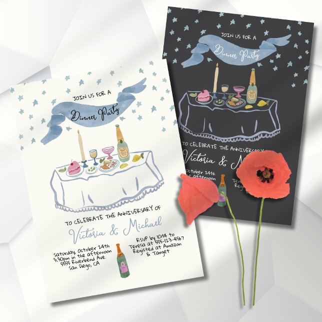 Handritad fantasifull middagsfest inbjudningar (Skapare uppladdad)