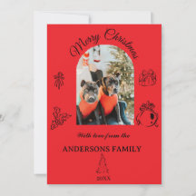 Handritad fantasifull platt julkort