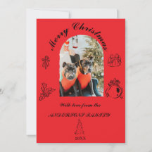 Handritad fantasifull platt julkort