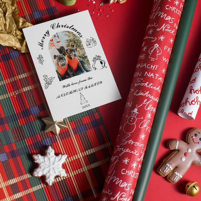 Handritad fantasifull platt julkort (Skapare uppladdad)