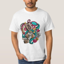 Handritad, färgfull doodle Music Illustration