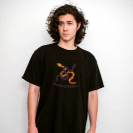 Handritad färgglad rolig ormdesign t shirt
