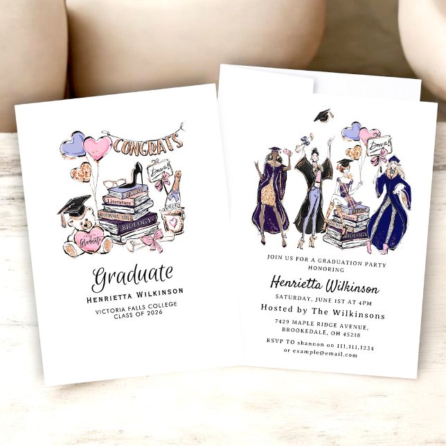 Handritad firande av examensklassen 2026 inbjudningar (Skapare uppladdad)