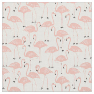 Handritad Flamingo   Tropisk Syddning & Quilting Tyg
