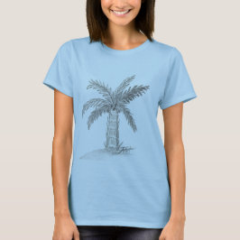 Handritad flaskpalmer med blad t shirt