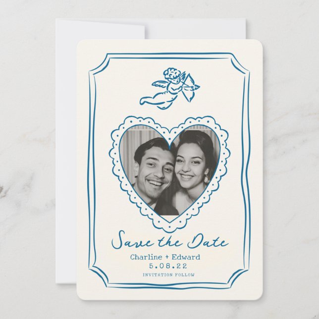 Handritad Funky Handstil Spara datum Datumet (Framsida)