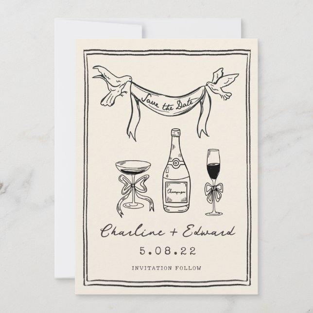 Handritad Funky Handstil Spara datum Spara Datumet (Framsida)