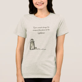 Handritad fyr med klippor fridfull scen t shirt