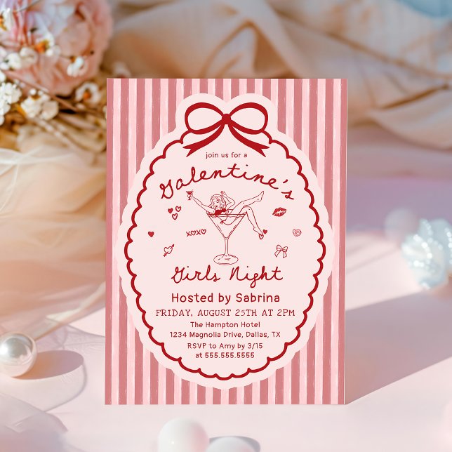 Handritad Galentines Tjejkväll Inbjudan (Skapare uppladdad)