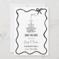 Handritad gammal peng Save the Date Foto