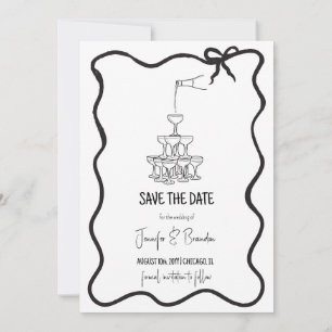 Handritad gammal peng Save the Date Foto Inbjudningar