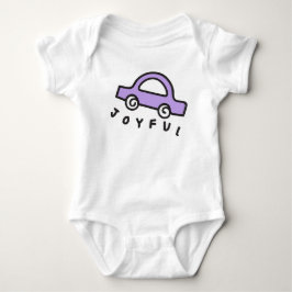 Handritad Glad Bil Lila T Shirt