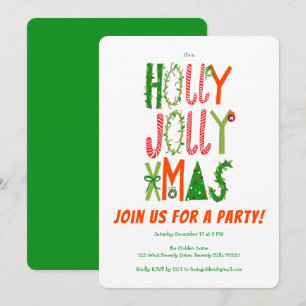 Handritad Glad Jul Jul CUSTOM Högtid Inbjudningar