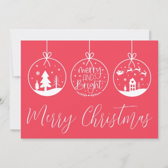 Handritad Glad Lysande Jul Julkort (Framsida)