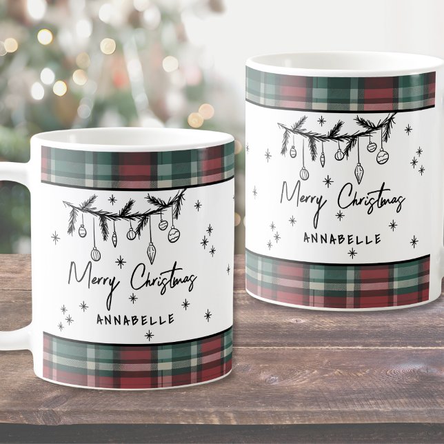 Handritad God Jul Kaffemugg (Hand Drawn Merry Christmas Coffee Mug)