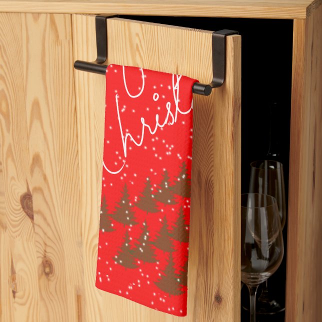 Handritad God Jul Kökshandduk (Thirds Fold)
