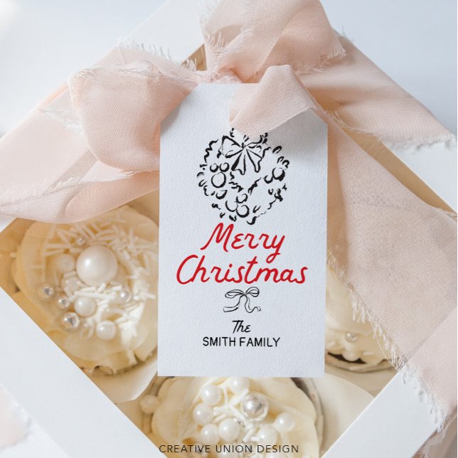 Handritad God Jul Personligt Gåva Presentetikett (Skapare uppladdad)