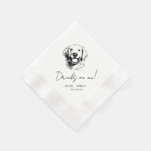 Handritad golden retriever Dricker på mig Cocktail Pappersservett