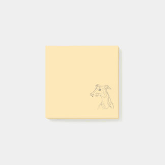 Handritad gråhund Linje Konst - Minimalistisk Desi Post-it Block