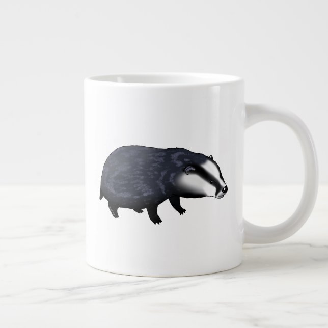 Handritad Grävling Illustration Design Jumbo Mugg (Höger)