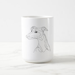 Handritad Greyhound Linje Konst - Minimalistisk De Kaffemugg