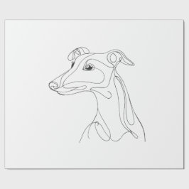 Handritad Greyhound Linje Konst - Minimalistisk De Presentpapper