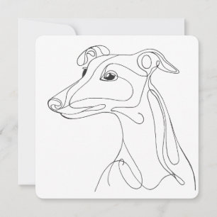Handritad Greyhound-linjekonst - minimalistisk des Inbjudningar